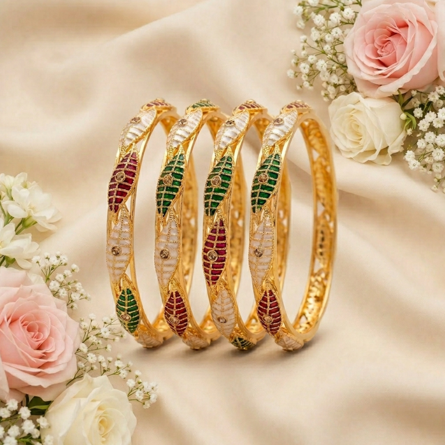 Elegant Aura Bangles ( Set of 4 )