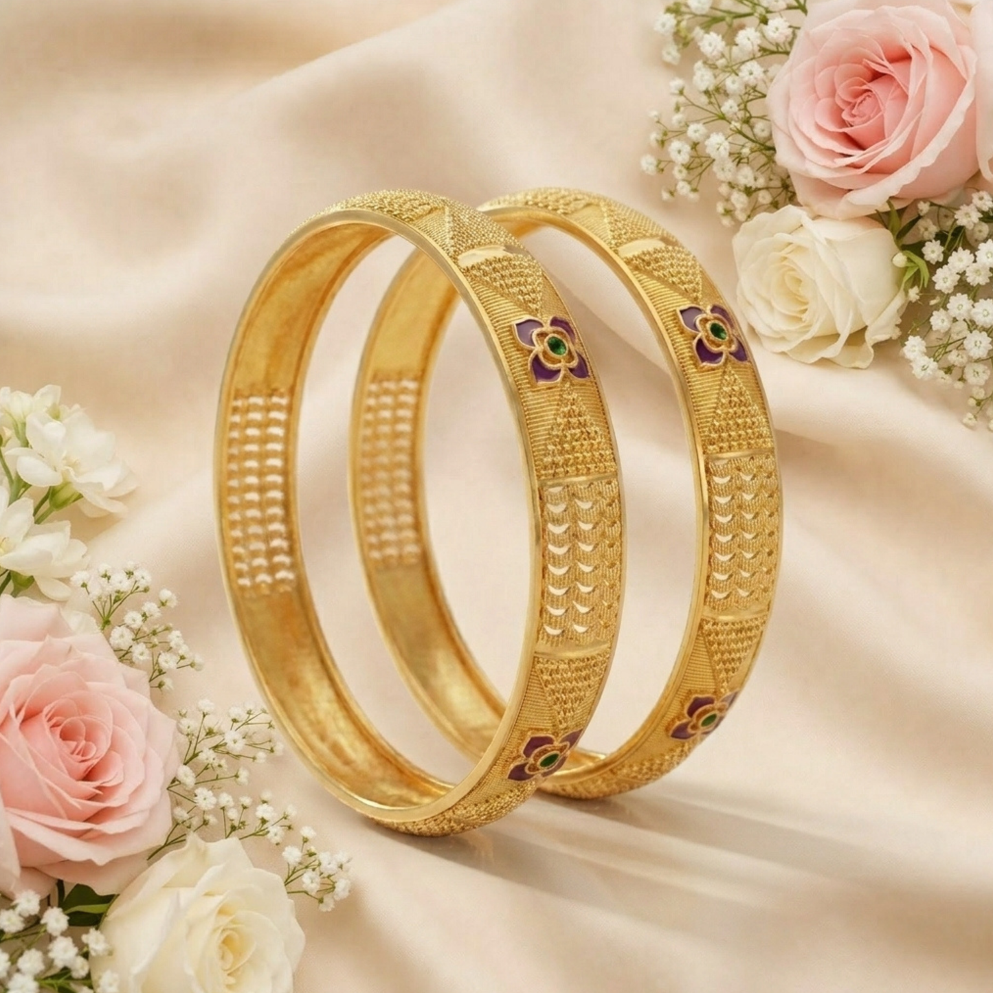 Golden Grace Bangles ( Set of 2 )