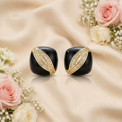 Black Stone Earrings