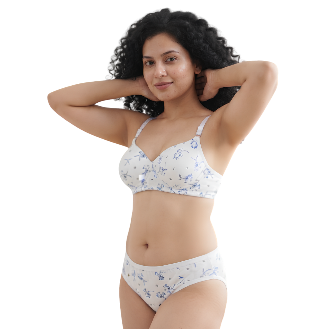 Women’s Printed Padded Bra & Panty Set