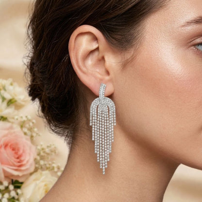 Silver Stardust Fringe Earrings