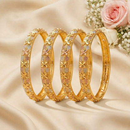 Opaline Spark Bangles (Set Of Four)