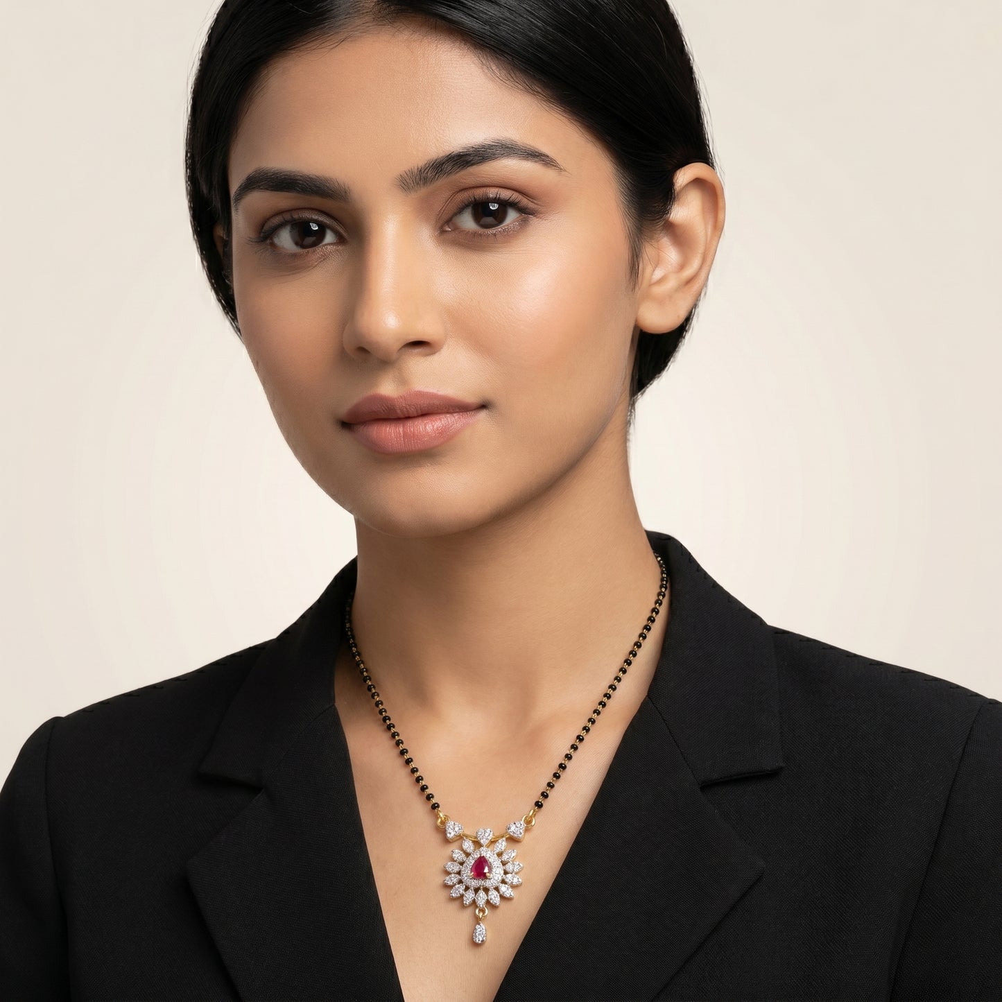 Ruby Sunburst Sparkle Mangalsutra