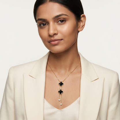 Noir Clover Cascade Pendant