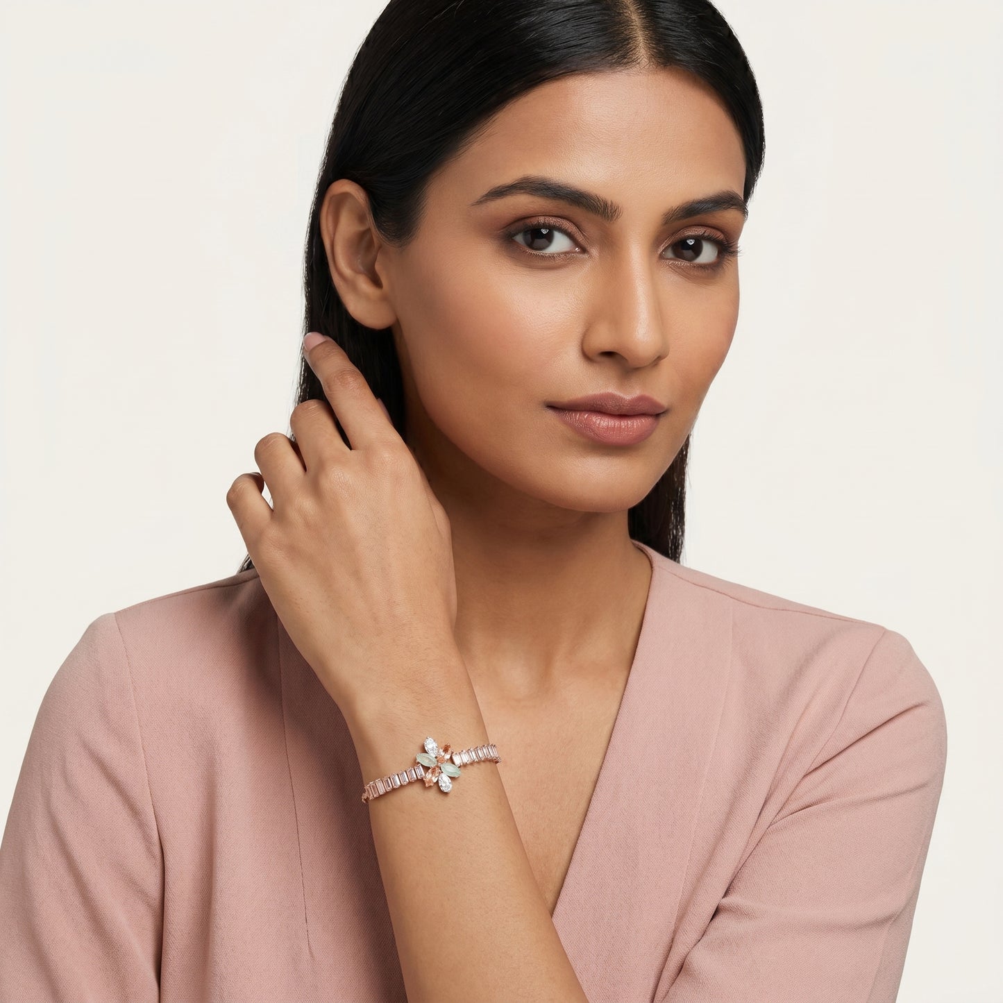 Rose Gold Petal Line Bracelet(Multi-colour)