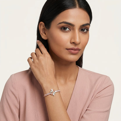 Rose Gold Petal Line Bracelet(Multi-colour)