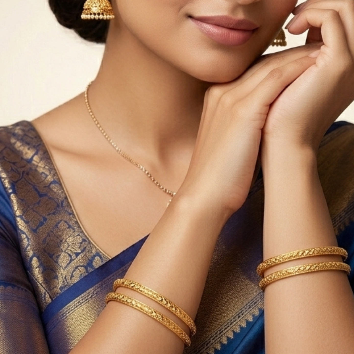 Golden Glam Bangles ( Set of 4 )