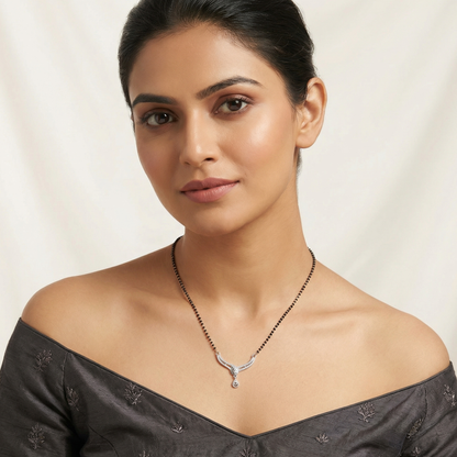 Silver Curve Mangalsutra
