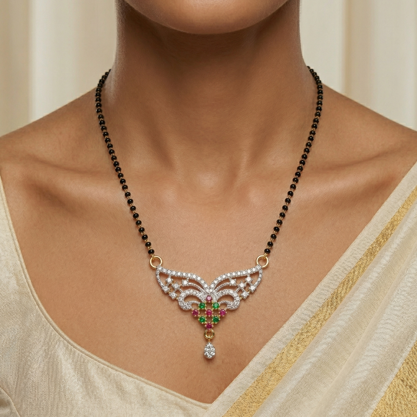 Ruby Floral Mangalsutra