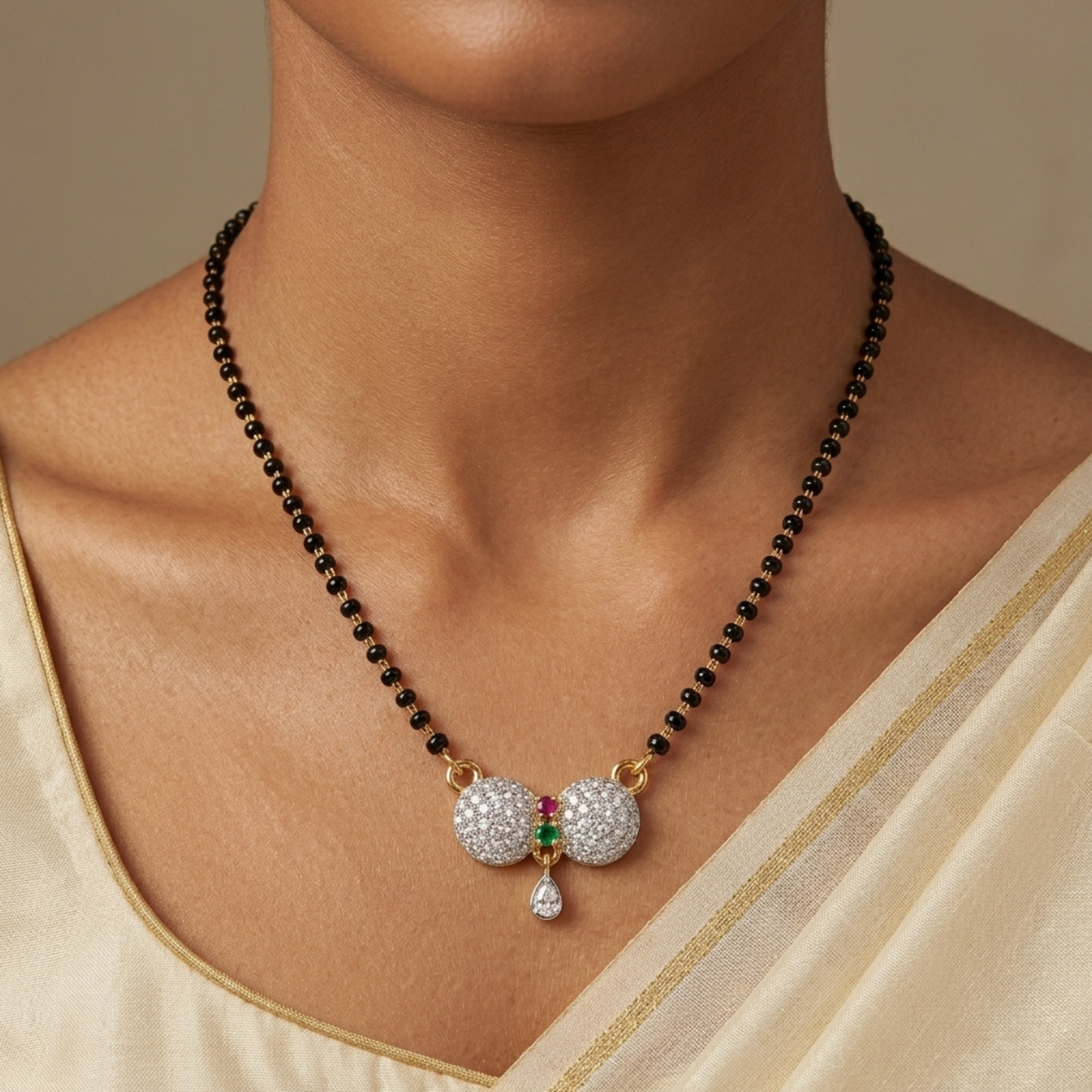 Double Circle Diamond mangalsutra