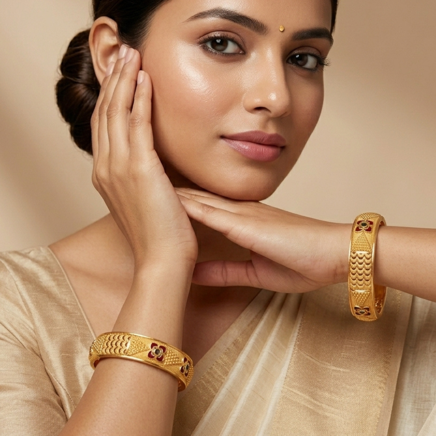 Golden Grace Bangles ( Set of 2 )
