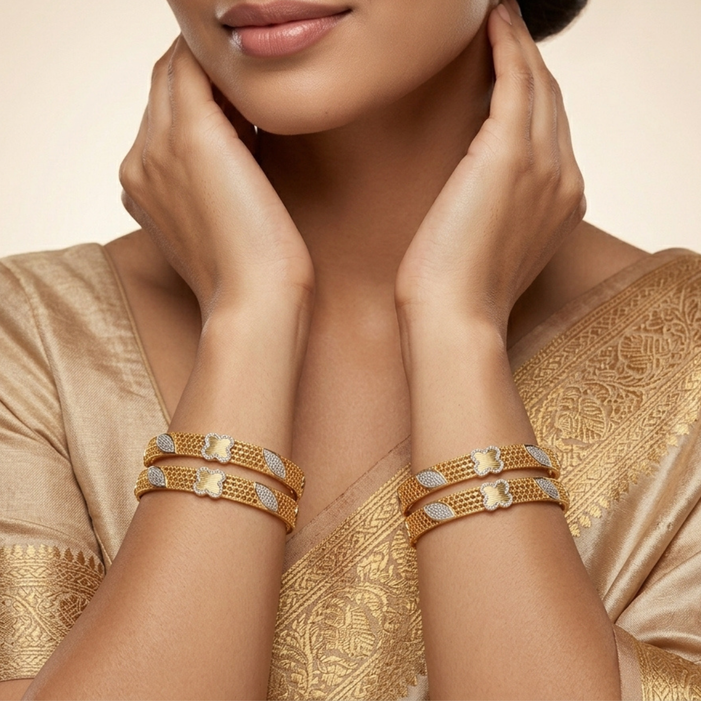 Pearl Fusion Bangles ( pack of 4)