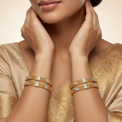 Pearl Fusion Bangles ( pack of 4)