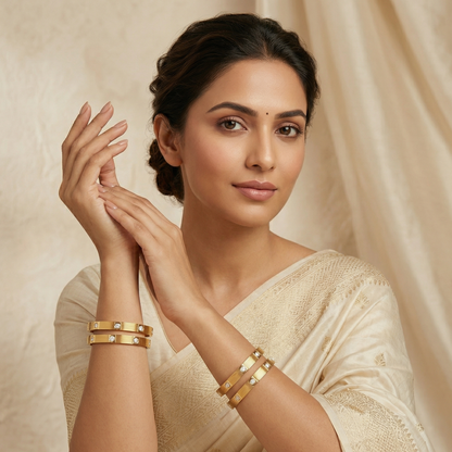 Luxe Line Diamond Bangle (Set of 4)