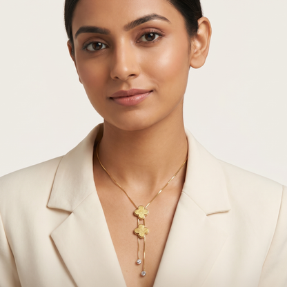 Twin Blossom Drop Pendant