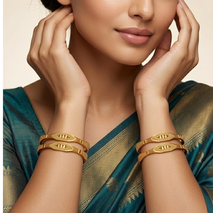 Saffron Gleam Bangles ( pack of 4)