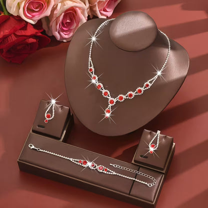 Jewelry Set- Three-piece (Red)