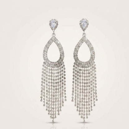Crystal Pearl Fringe Earrings