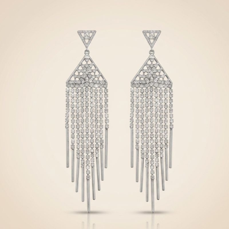 Crystal Chandelier Fringe Earrings