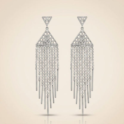 Crystal Chandelier Fringe Earrings