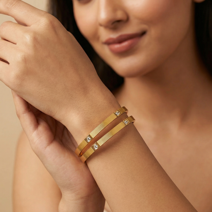Luxe Line Diamond Bangle (Set of 4)