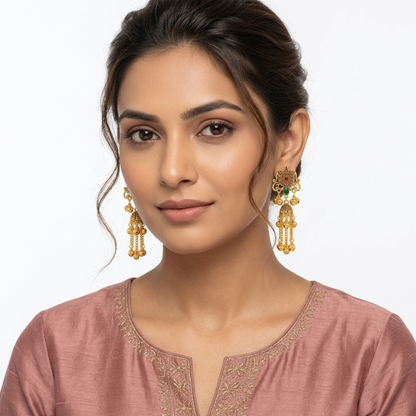Kashmiri Royal Gold Jhumkas