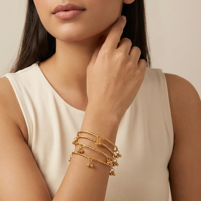 Kashmir Gold Bangles (Set of 8)