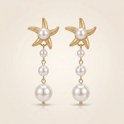 Pearl Starfish Drop Earrings