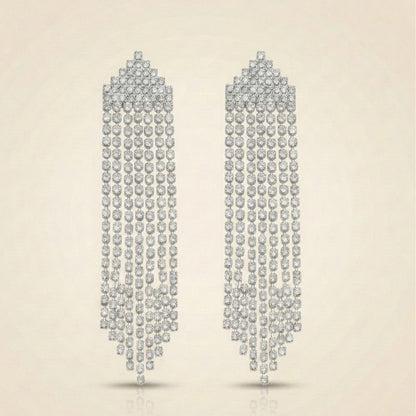 Crystal Curtain Drop Earrings