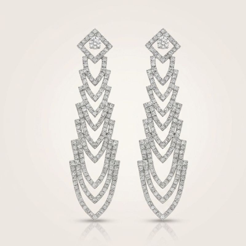 Crystal Chevron Statement Earrings