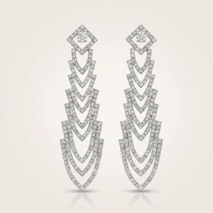 Crystal Chevron Statement Earrings
