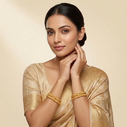 Frost Bloom Bangles ( pack of 4)