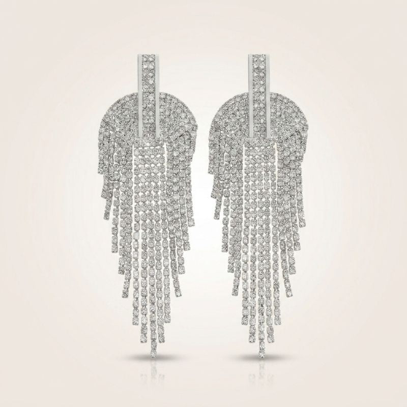 Crystal Cascade Fringe Earrings