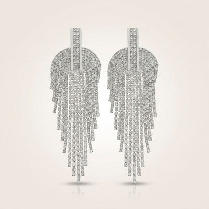 Crystal Cascade Fringe Earrings