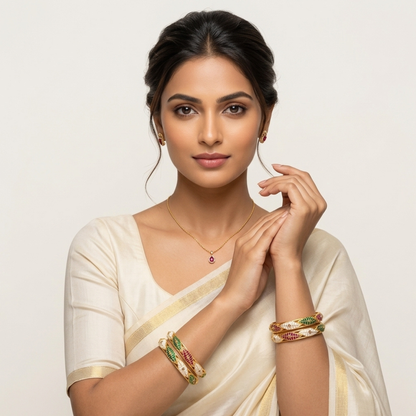 Elegant Aura Bangles ( Set of 4 )