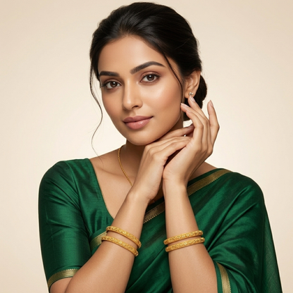 Glam Curve Bangles( pack of 4)