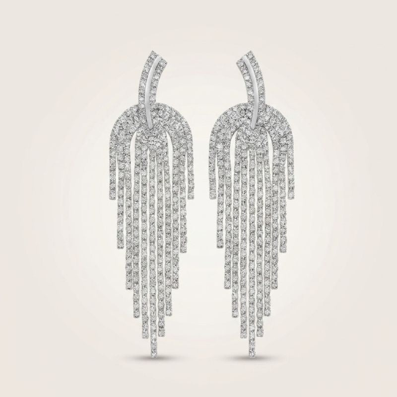 Silver Stardust Fringe Earrings