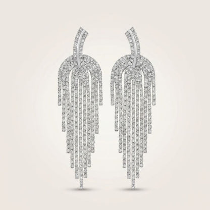 Silver Stardust Fringe Earrings