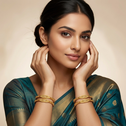 Saffron Gleam Bangles ( pack of 4)