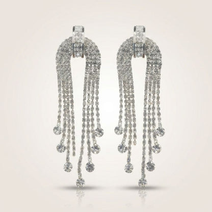 Crystal Stardust Tassel Earrings