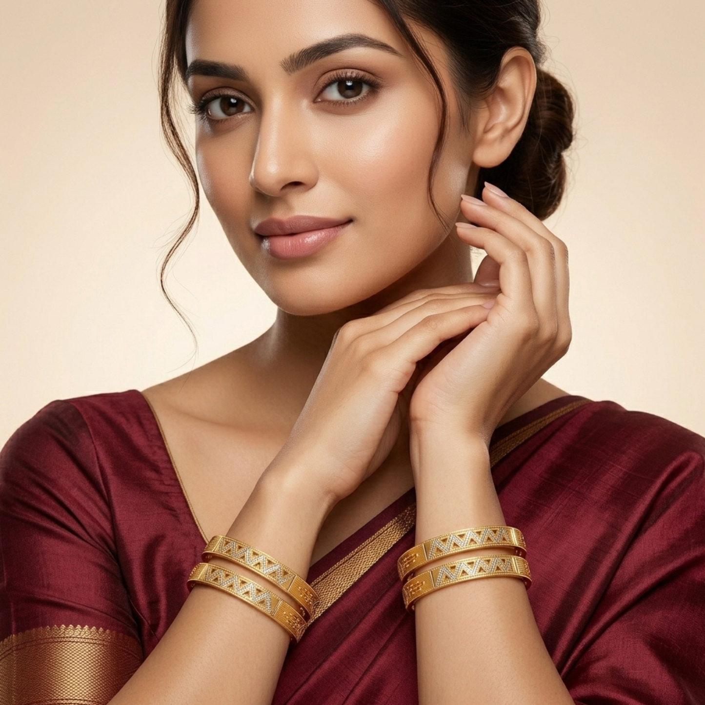 Ivory Pulse Bangles ( pack of 4)