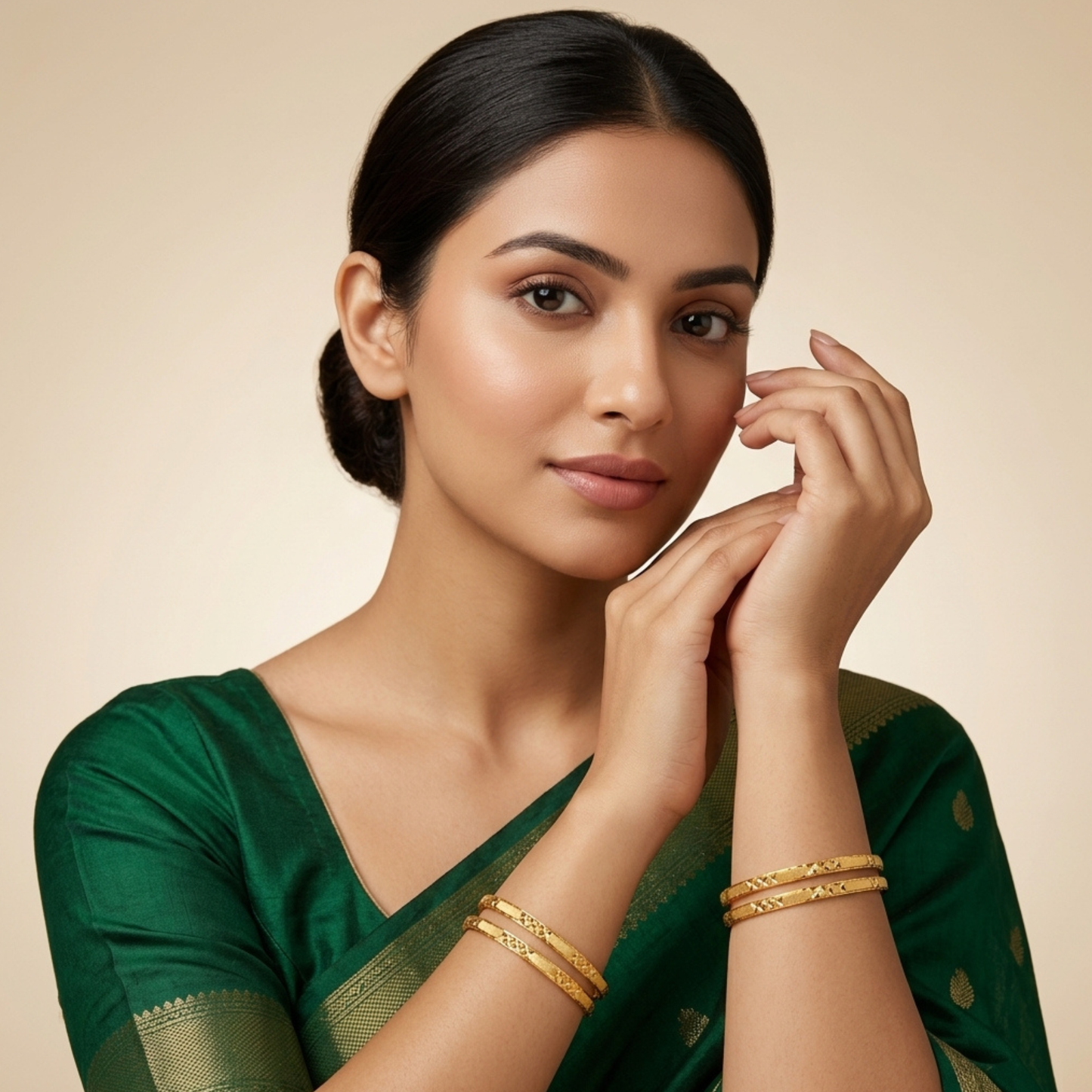 Golden Glam Bangles ( Set of 4 )