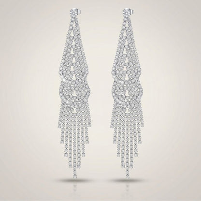 Crystal Waterfall Tassel Earrings