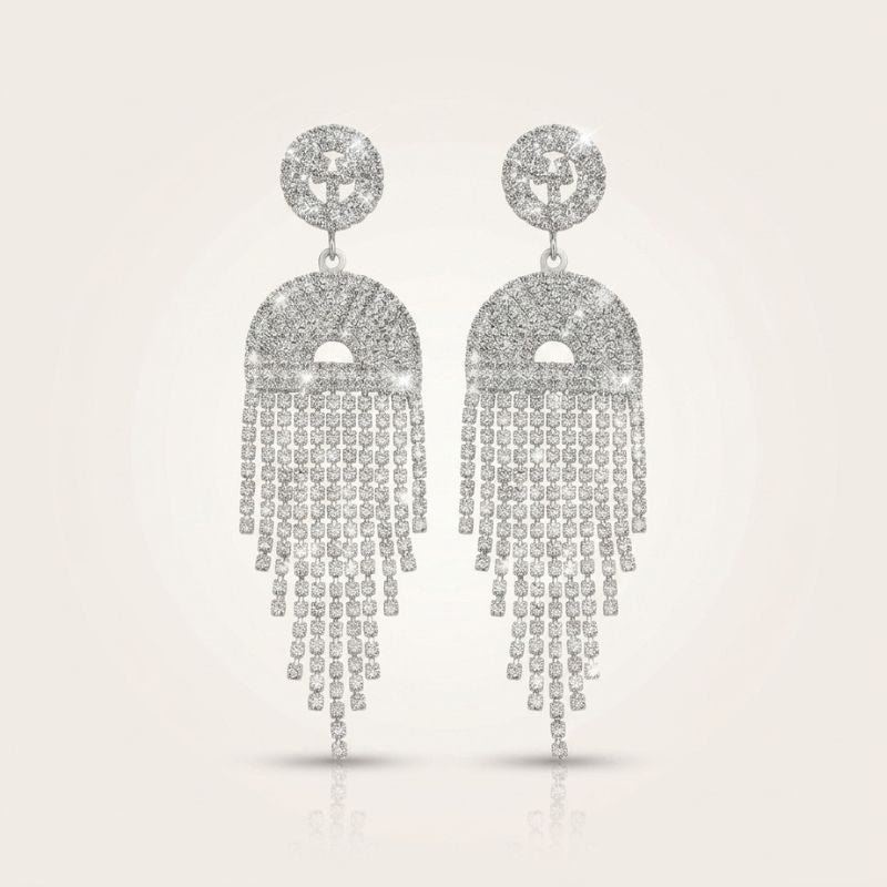 Crystal Fringe Statement Earrings