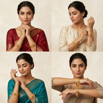 Sleek Aura Bangles( pack of 4)