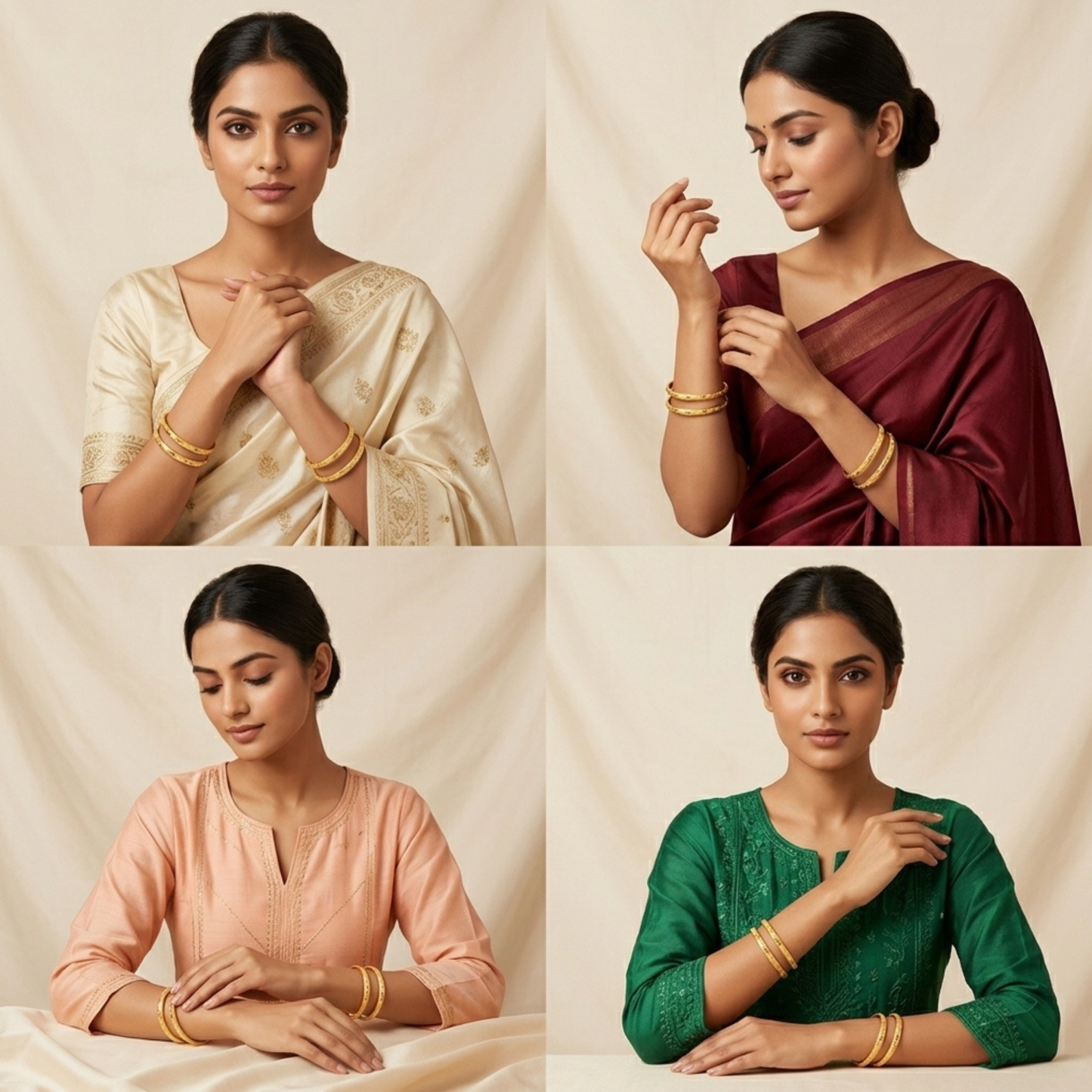 Opal Shine bangles (Set Of 4)