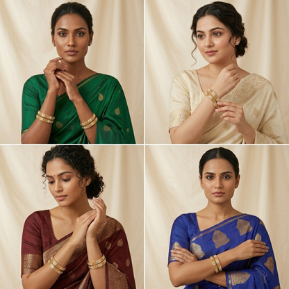 Pearl Fusion Bangles ( pack of 4)