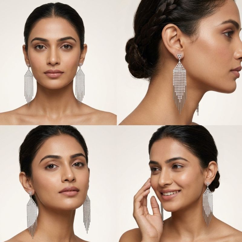 Crystal Chandelier Fringe Earrings