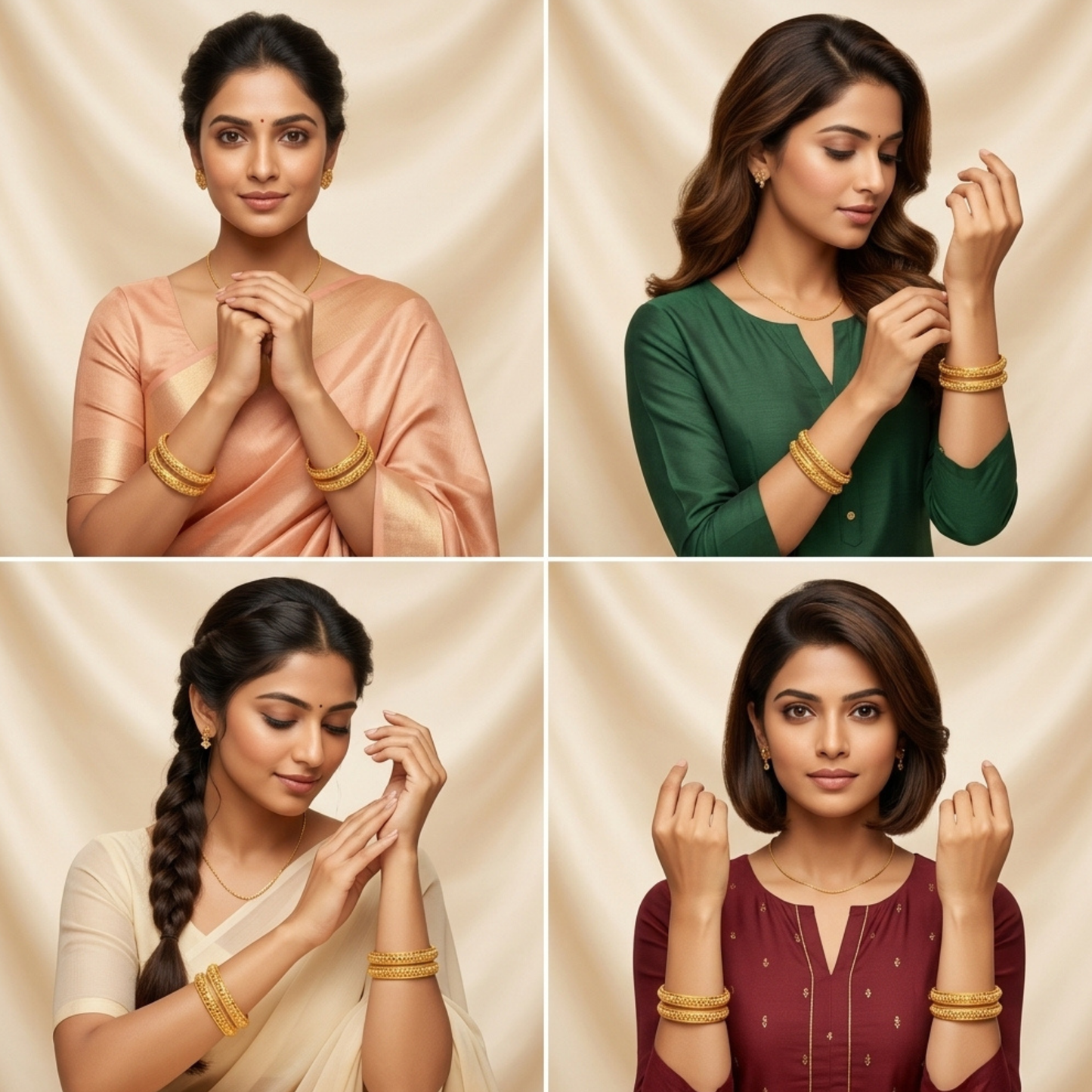 Elegant Twist Bangles ( pack of 4)
