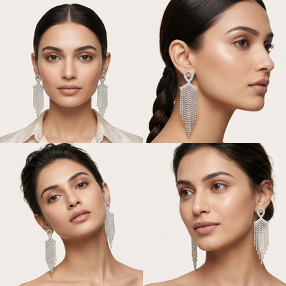 Twilight Tassel Crystal Earrings